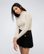 Ribbed Long Sleeve Mock Neck Sweater