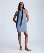 Sleeveless Draped Back Shift Dress