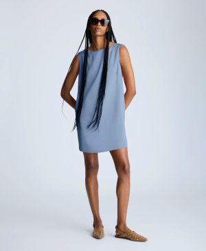 Sleeveless Draped Back Shift Dress