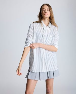 Oversized Long Sleeve Button Front Shirt with Double Cuff