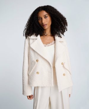 Cropped Peacoat with Flap Pockets