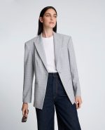 Plaid Slim One Button Jacket with Peak Lapel