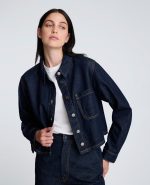 Denim Cropped Button Up Shirt