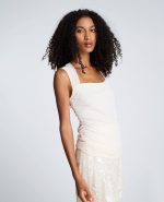 Mesh Square Neck Sleeveless Pullover Top