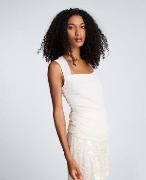 Mesh Square Neck Sleeveless Pullover Top