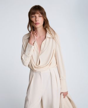 Drape Front Pullover Shirt
