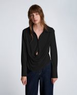 Drape Front Pullover Shirt