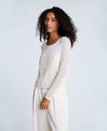 Sequin Mesh Long Sleeve Top