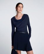 Asymmetrical Drape Front Long Sleeve Sweater