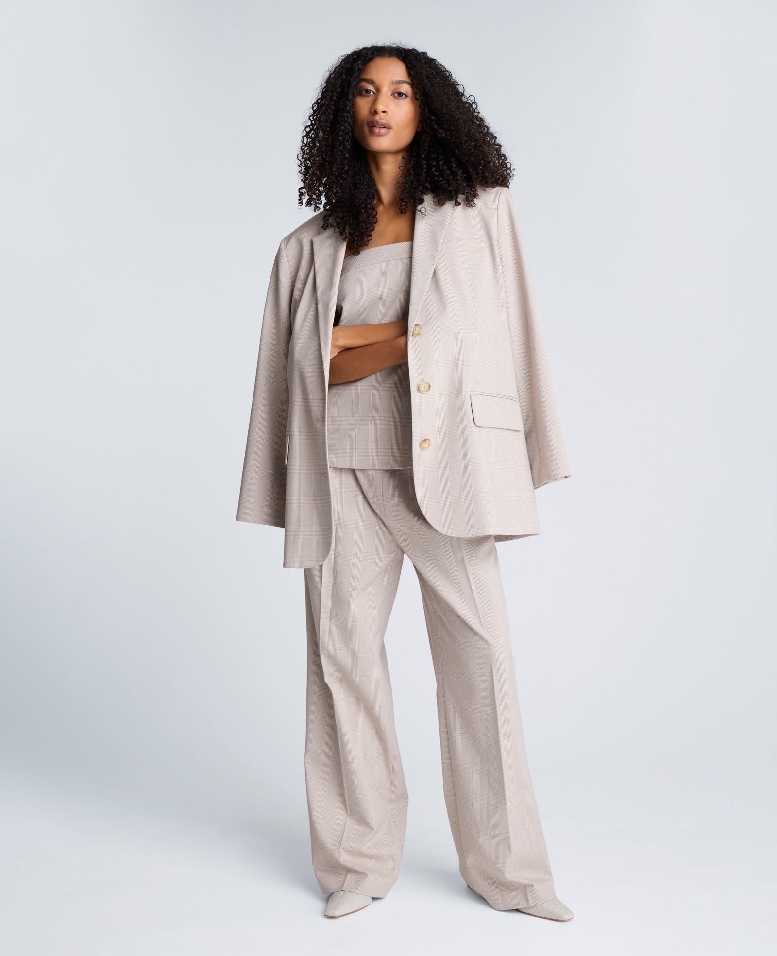 Plaid Sleeveless Bustier with Belt Loops - Image 6