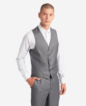 Kenneth Cole Reaction Ready Flex Slim-Fit Suit Separate Vest