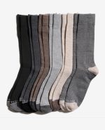 Waffle Texture Dress Crew Socks 6-Pack