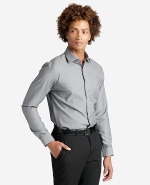 Slim-Fit Button-Down Stretch Dress Shirt with TEK FIT