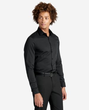 Slim Fit Sustainable Stretch Collar Solid Dress Shirt