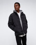 Puffer with Attached Jersey Hood