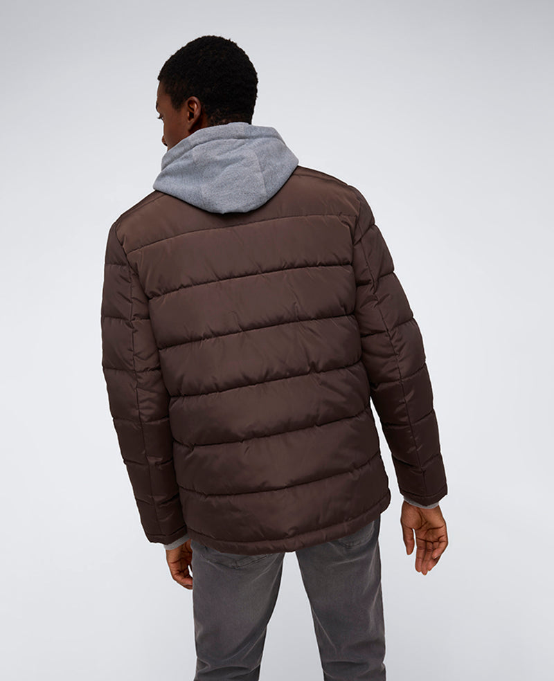 Puffer with Attached Jersey Hood - Image 2