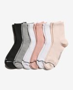 Fine Rib Crew Socks 6-Pack