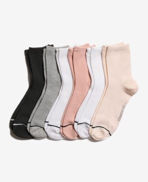 Fine Rib Crew Socks 6-Pack