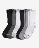 Fine Rib-Diamond Texture Crew Socks 6-Paco