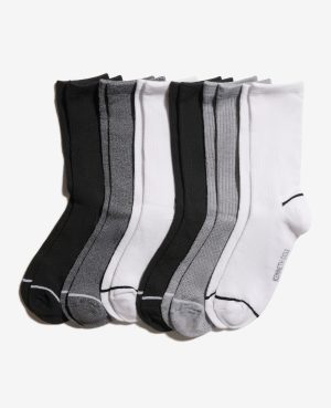 Fine Rib-Diamond Texture Crew Socks 6-Paco