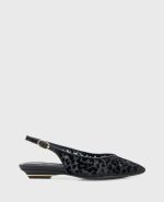 Berkette Leopard Flocked Mesh Slingback