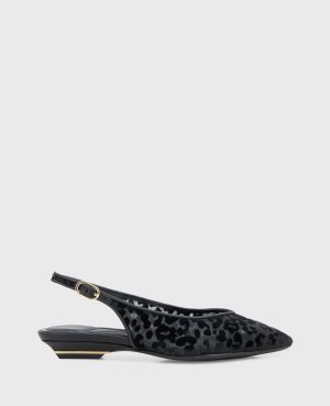 Berkette Leopard Flocked Mesh Slingback