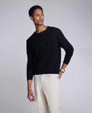 Crew Neck Sweater with Tipping Details