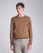 Crew Neck Sweater with Tipping Details