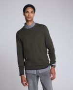 Crewneck Sweater with Tipping Details