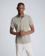 Knit Two-Toned Button Polo