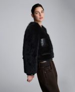 Faux Leather Pocket Fur Jacket