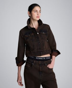 Overdye Denim Cropped Trucker Jacket