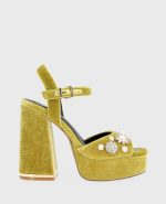 Dolly Charms Velvet Platform Sandal