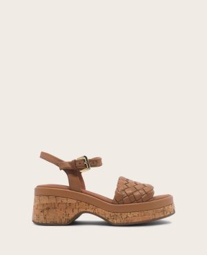 GENTLE SOULS - Dorris Woven Leather Cork Platform Sandal