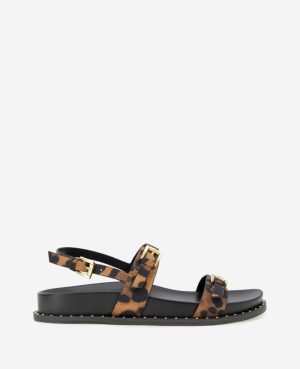 Drinity Leopard Print Band Buckle Sandal