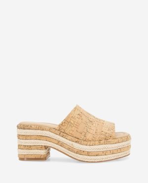 REACTION - Elissa Platform Cork Raffia Sandal