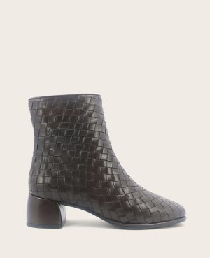 GENTLE SOULS - Elodie Leather Woven Side Zip Boot