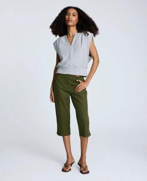 Fly Front Invisible Zip Pedal Pusher Pant