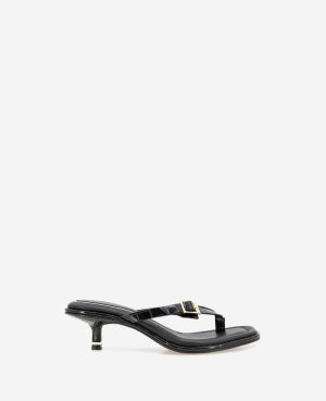 Gillie Embossed Croco Kitten Heel Buckle Sandal