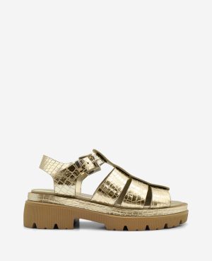 Herron Metallic Platform Fisherman Sandal