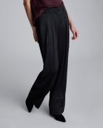 Satin Wide Leg Pleated Pant