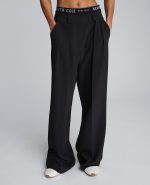 Luxe Twill Wide Leg Pleat Front Pant