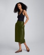 Faux Leather High Rise Pintuck Culotte