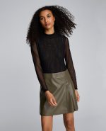 Jodie Mock Neck Mixed Media Dress