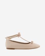 Juliet Leather Bow T-Strap Flat
