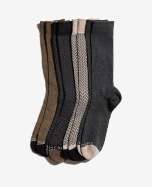 Herringbone Dress Crew Socks 4-Pack