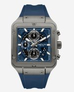 Skeleton Automatic Blue Silicone Strap Watch