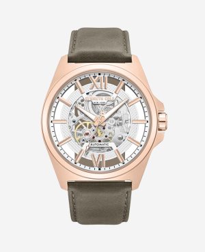 Skeleton Automatic Strap Watch