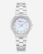 Classic Crystal Lined Outer Dial Stainless Bracelet Watch