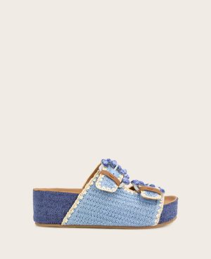 GENTLE SOULS - Kendall Raffia Wrap Buckle Wedge